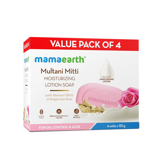 Mamaearth Multani Mitti Moisturizing Lotion Soap (Pack of 4)