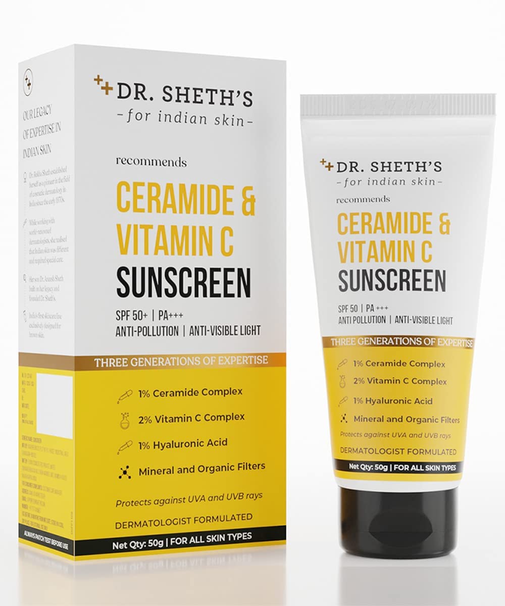 Dr. Sheth's Ceramide & Vitamin C Sunscreen SPF 50+ Pa+++ 50G