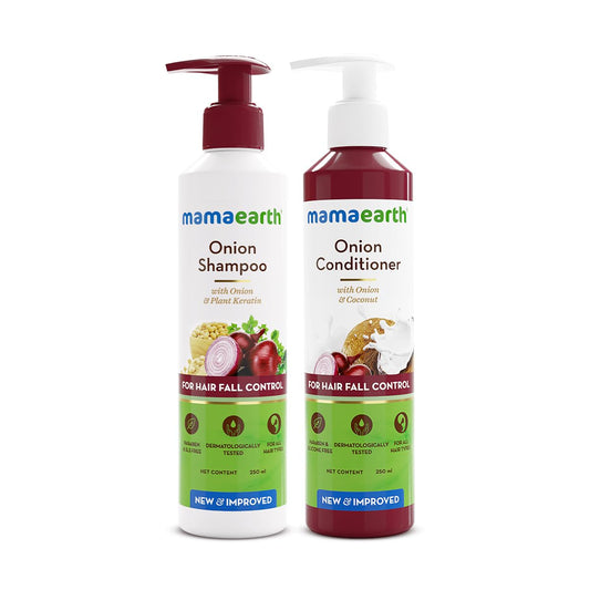 Mamaearth Onion Hair Regrowth Combo Onion Shampoo 250ml + Onion Conditioner 250ml