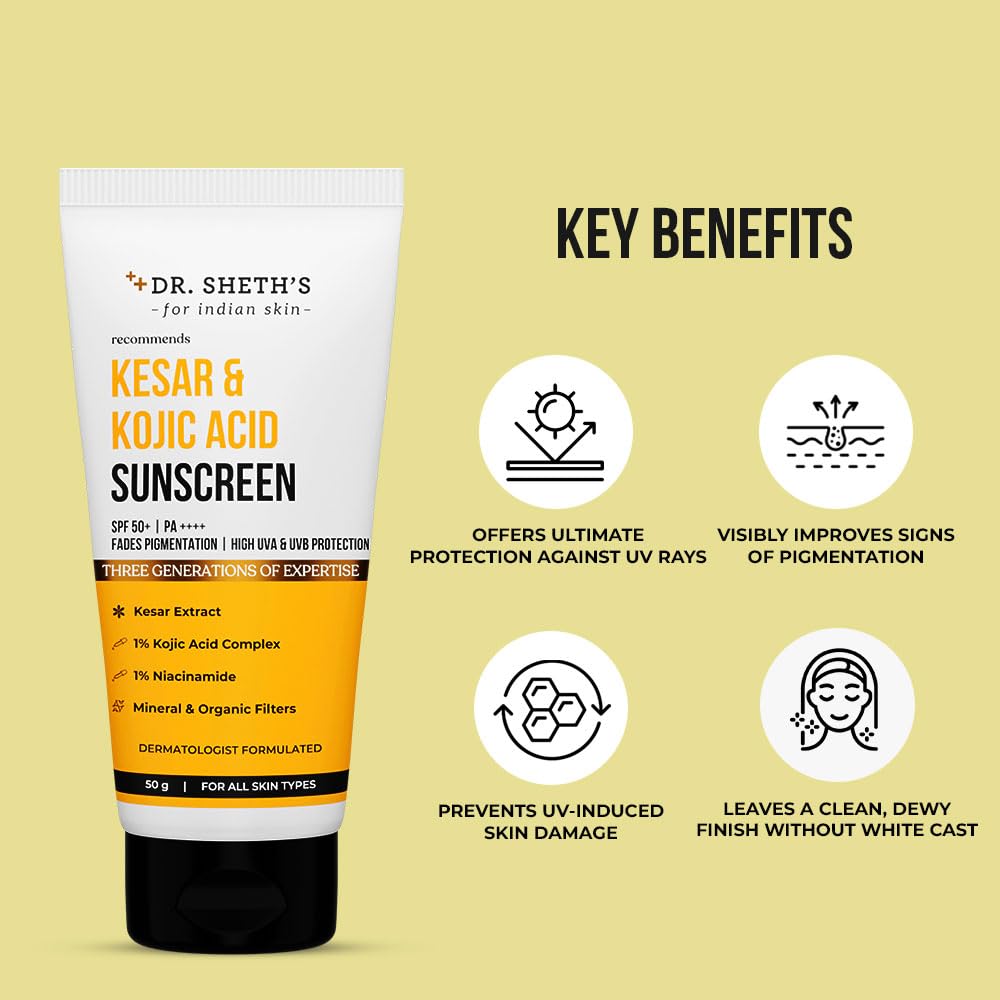 Dr. Sheth's Kesar & Kojic Acid Sunscreen 50 G