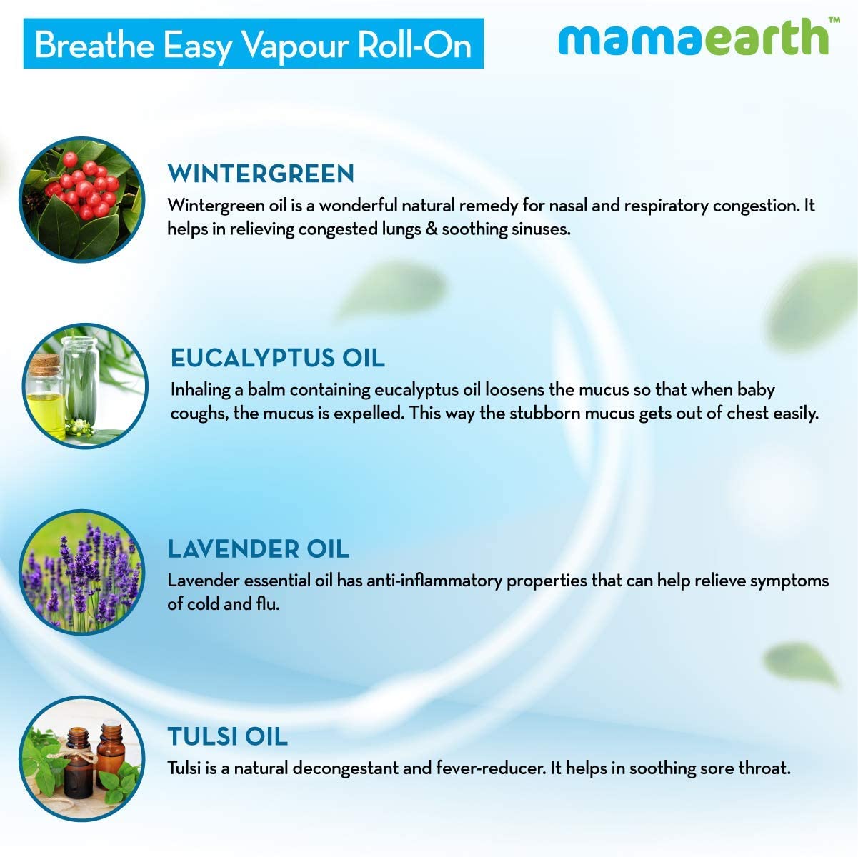 Mamaearth easy vapour roll-on for babies ingredients