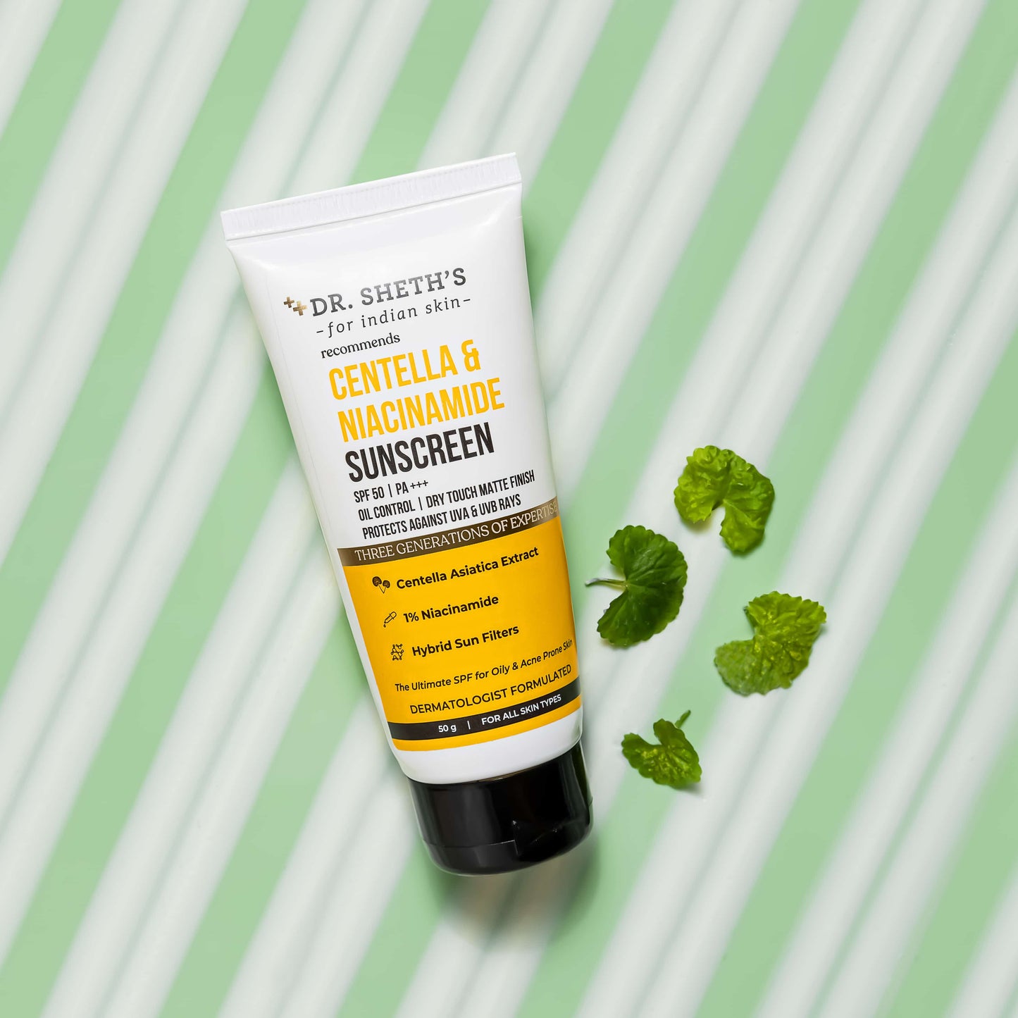 Dr. Sheth's Centella & Niacinamide Sunscreen Spf 50 Pa+++ 50G