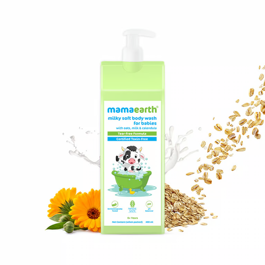 Mamaearth Milky Soft Body Wash for Babies with Oats, Milk and Calendula - 400 ml