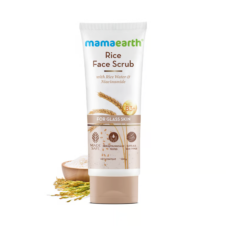 Mamaearth rice face scrub 