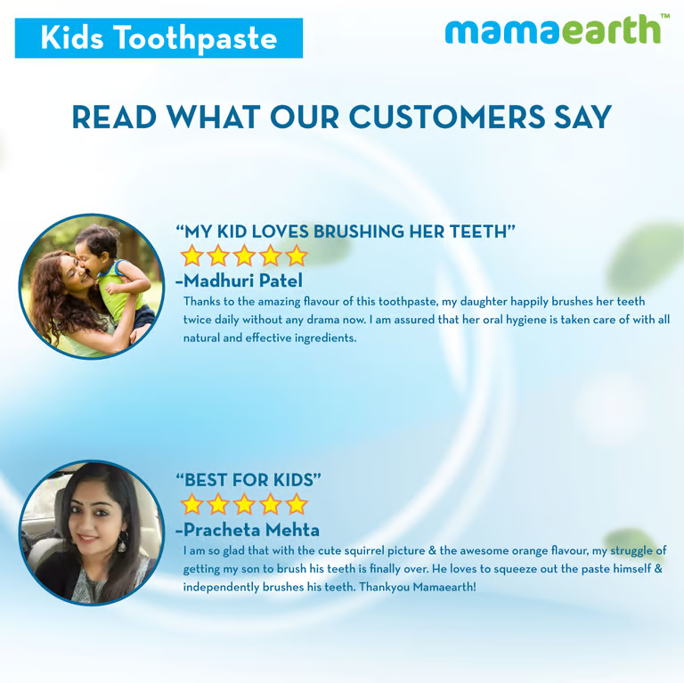 Mamaearth Sulfate Free Awesome Orange Toothpaste For Kids With Fluoride - 50g 