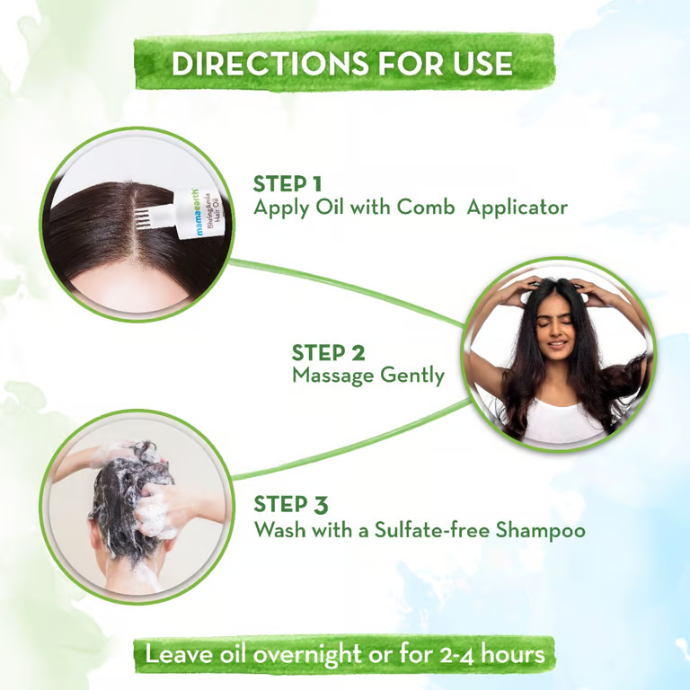 Mamaearth BhringAmla hair oil directions for use