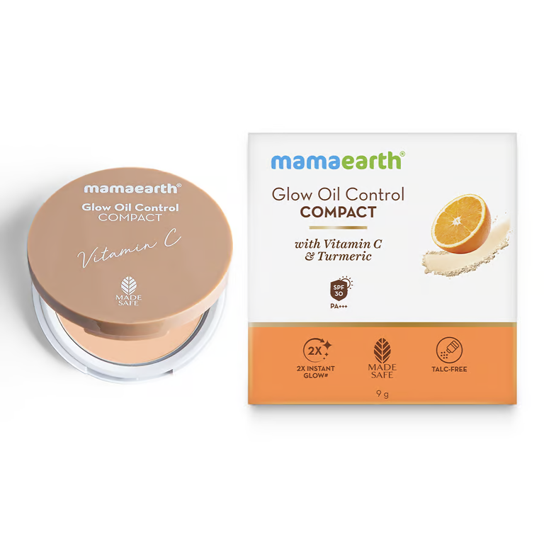 Mamaearth Glow Oil Control Compact With SPF 30 - 9g | Creme Glow