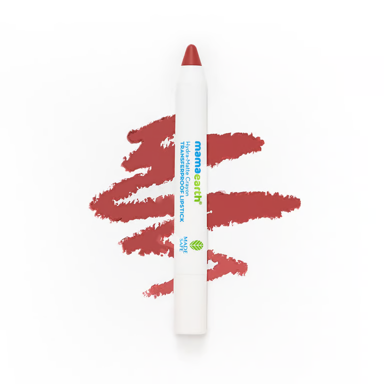 Mamaearth Hydra-Matte Crayon Transferproof Lipstick - 2.4 g | Macaroon Pink