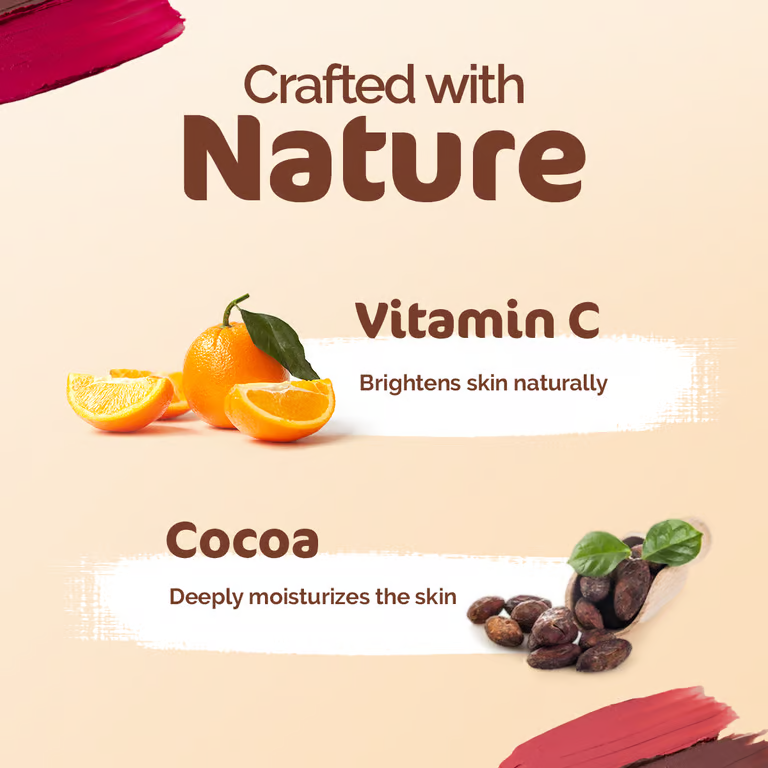 Mamaearth Nourishing Natural Lip Cheek & Eye Tint with Vitamin C & Cocoa | Coco Nude - 4 g