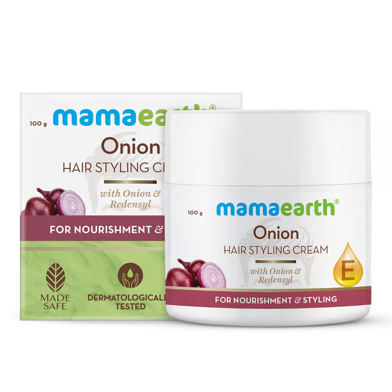 Mamaearth onion hair styling cream with packing box