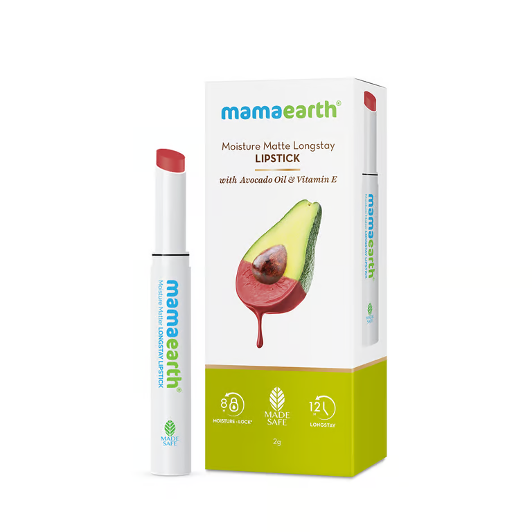 Mamaearth Moisture Matte Long Stay Lipstick - 2g | Raspberry Scarlet