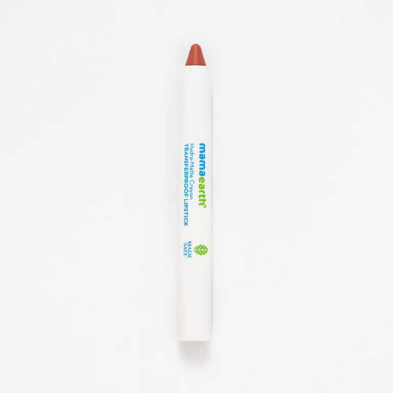 Mamaearth Hydra-Matte Crayon Transferproof Lipstick - 2.4 g | Cafe Latte Nude