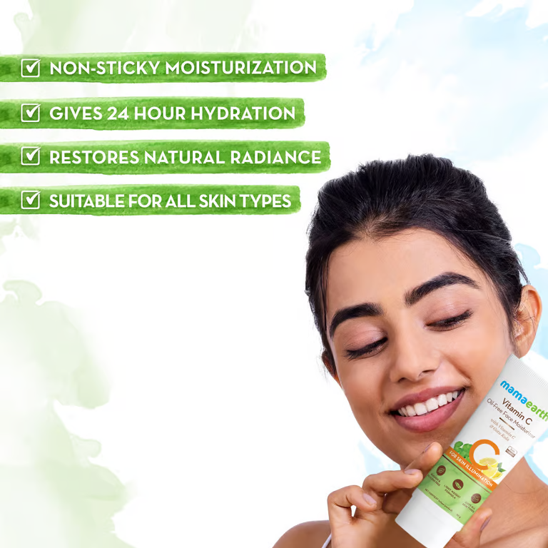 Mamaearth vitamin c oil free face moisturize benefits