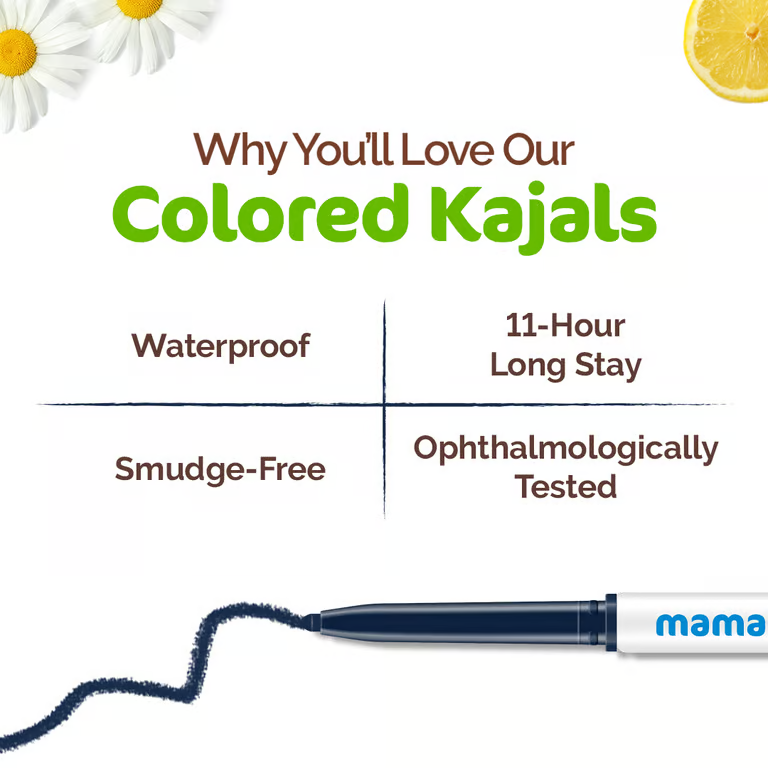 Mamaearth Long Stay Colored Kajal for 11-Hour Long Stay - Deep Ocean Blue