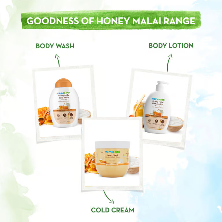 Mamaearth Honey Malai Body Lotion with Honey & Malai for Nourishing Glow - 400 ml