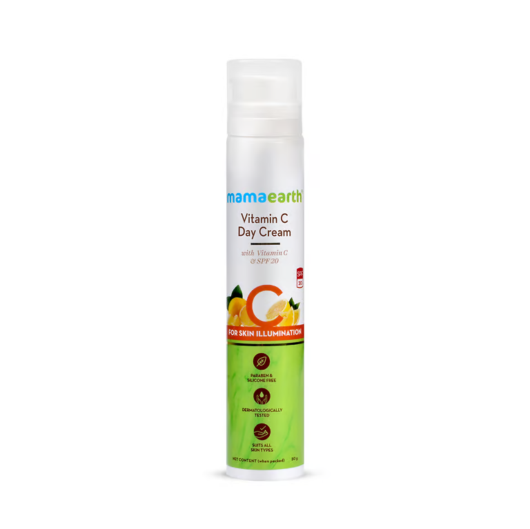 Mamaearth Vitamin c day cream with white background