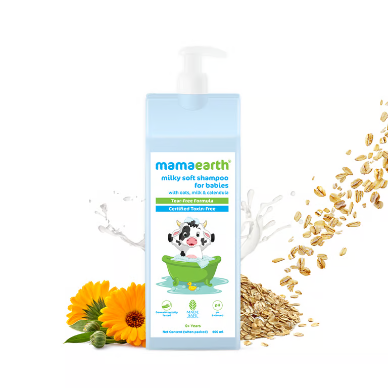 Mamaearth Milky Soft Shampoo with Oats, Milk and Calendula for Babies - 400 ml