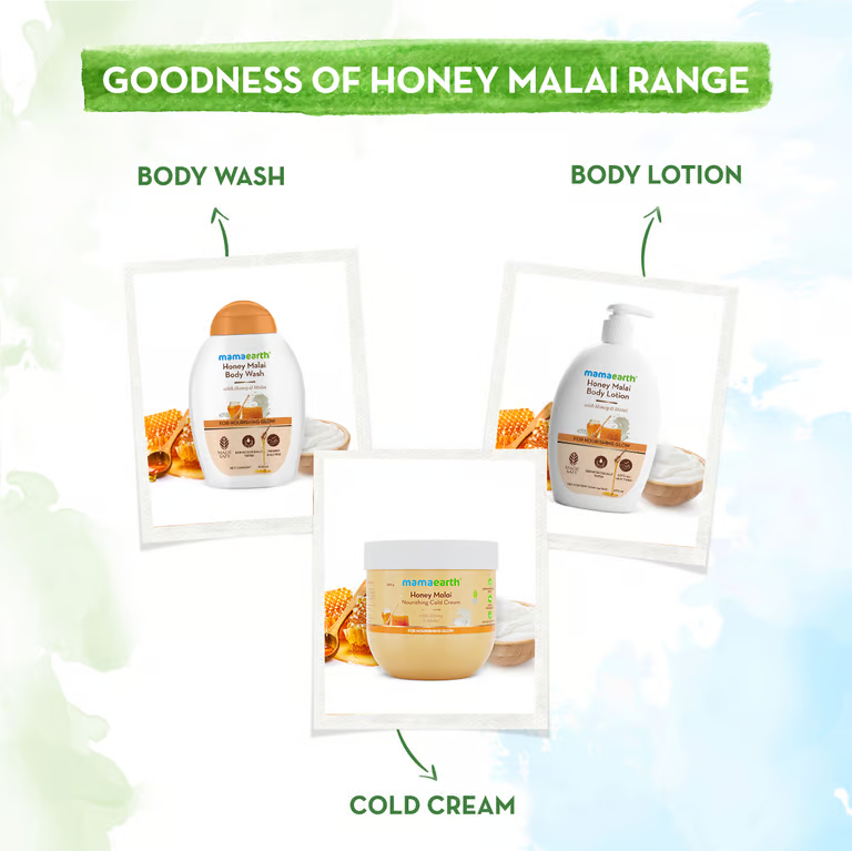 Mamaearth Honey Malai Body Wash with Honey & Malai for Nourishing Glow - 300 ml