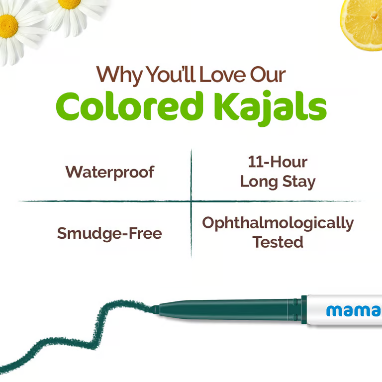 Mamaearth Long Stay Colored Kajal for 11-Hour Long Stay - Forest Green