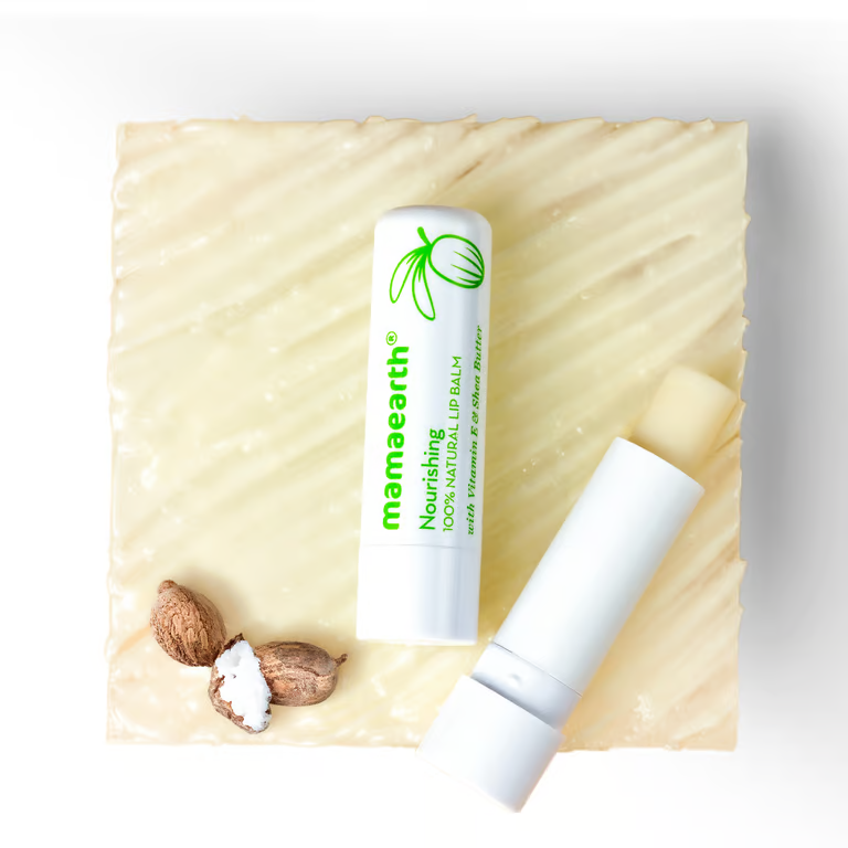 Mamaearth Nourishing 100% Natural Lip Balm with Vitamin E and Shea Butte