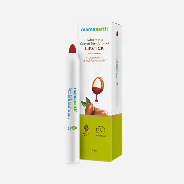 Mamaearth Hydra-Matte Crayon Transferproof Lipstick - 2.4 g - Raspberry Red