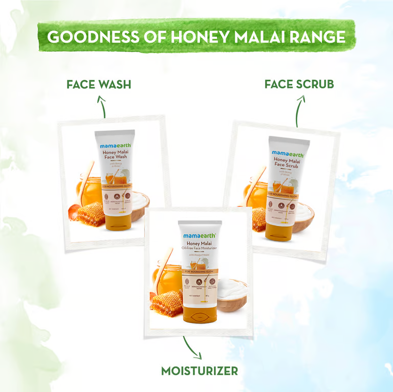 Mamaearth Honey Malai Oil-Free Face Moisturizer with Honey & Malai For Nourishing Glow - 80 g