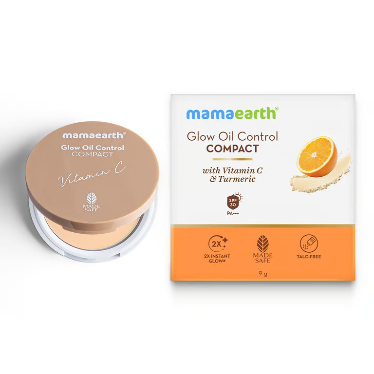 Mamaearth Glow Oil Control Compact With SPF 30 - 9g | Ivory Glow