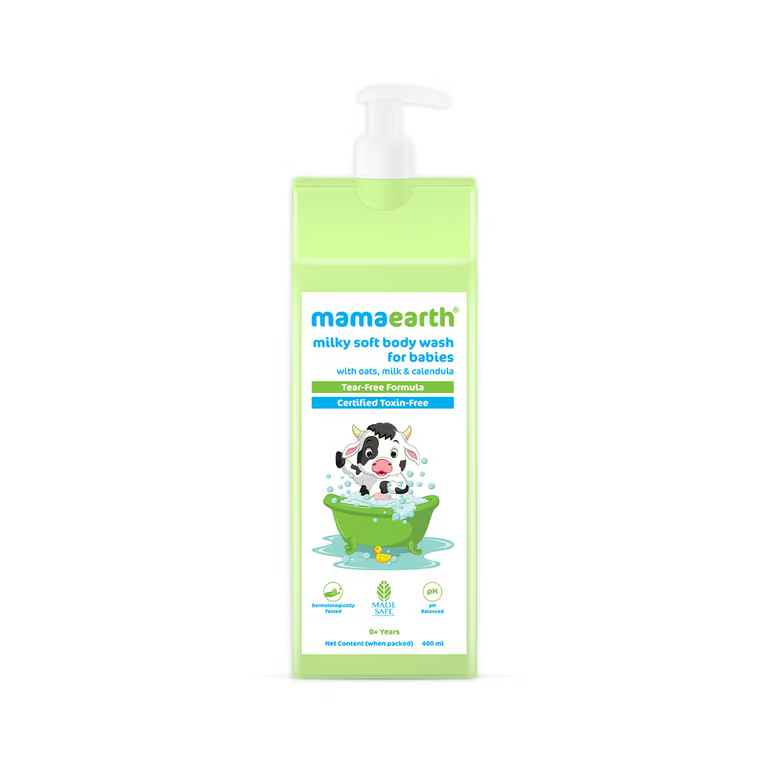 Mamaearth Milky Soft Body Wash for Babies with Oats, Milk and Calendula - 400 ml