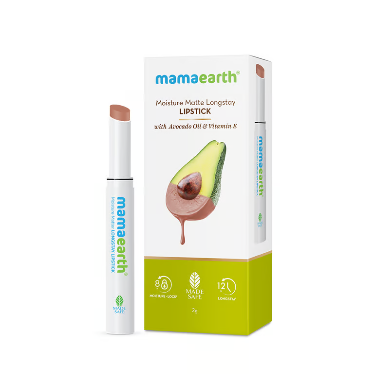 Mamaearth Moisture Matte Long Stay Lipstick - 2g | Cinnamon Nude