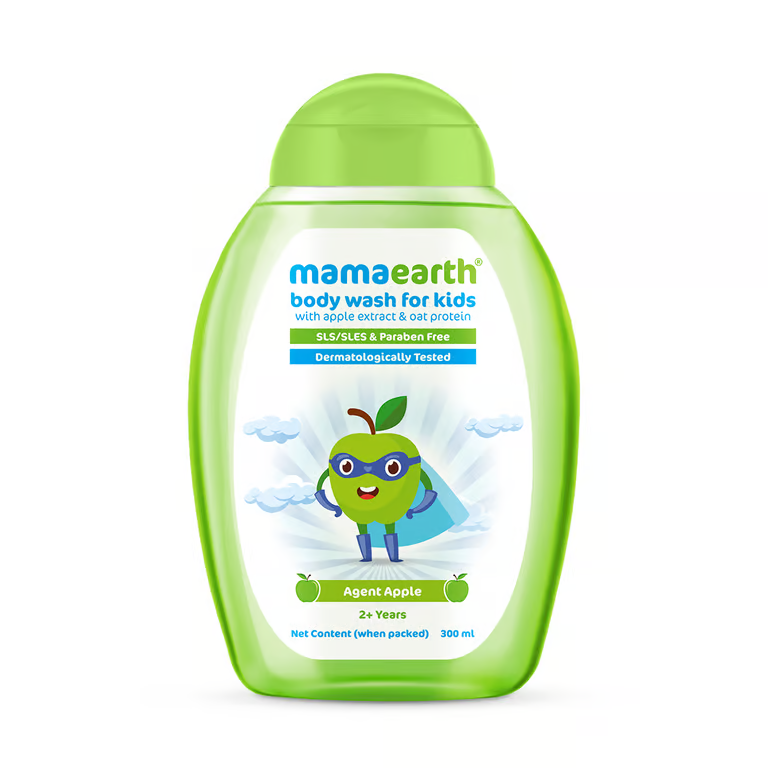 Mamaearth Agent Apple Body Wash for Kids with Apple and Oat Protein - 300 ml