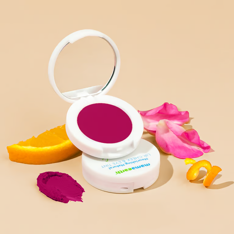 Mamaearth Nourishing Natural Lip Cheek & Eye Tint with Vitamin C & Rose- Rose Pink- 4 g