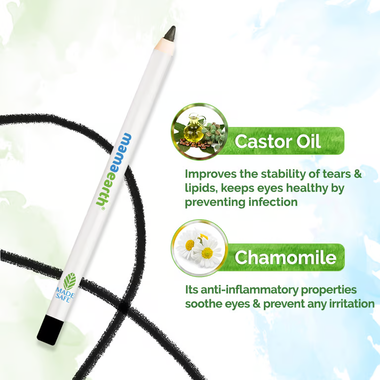 Mamaearth Charcoal Black Long Stay Kajal with Vitamin C & Chamomile