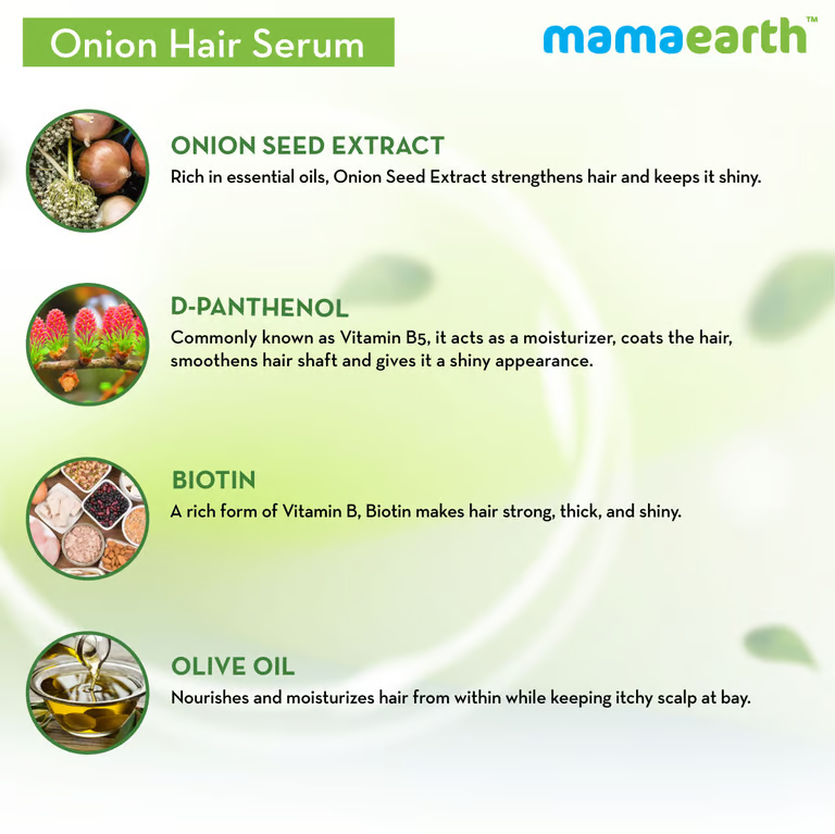 Mamaearth onion hair serum hero ingredients