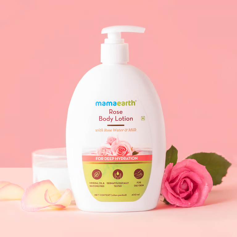 Mamaearth Rose Body Lotion with Rose Water and Milk For Deep Hydration - 400ml