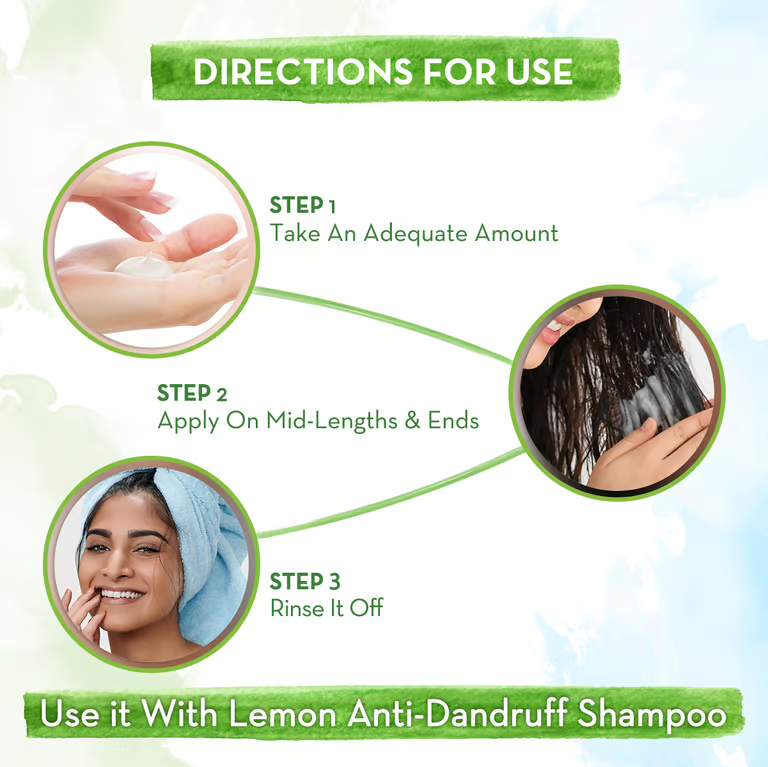 Mamaearth lemon anti-dandruff conditioner  directions for use