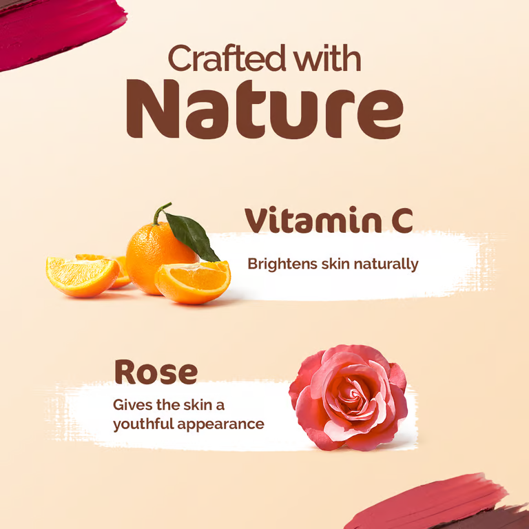 Mamaearth Nourishing Natural Lip Cheek & Eye Tint with Vitamin C & Rose- Rose Pink- 4 g