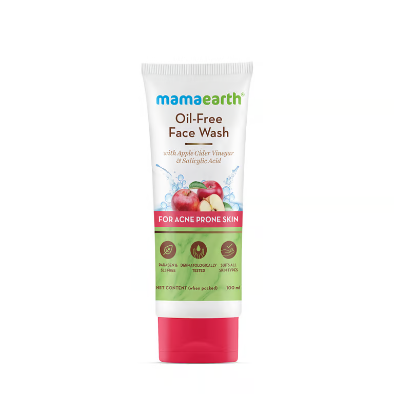 Mamaearth Oil-Free Face Wash with Apple Cider Vinegar & Salicylic Acid for Acne-Prone Skin– 100 ml