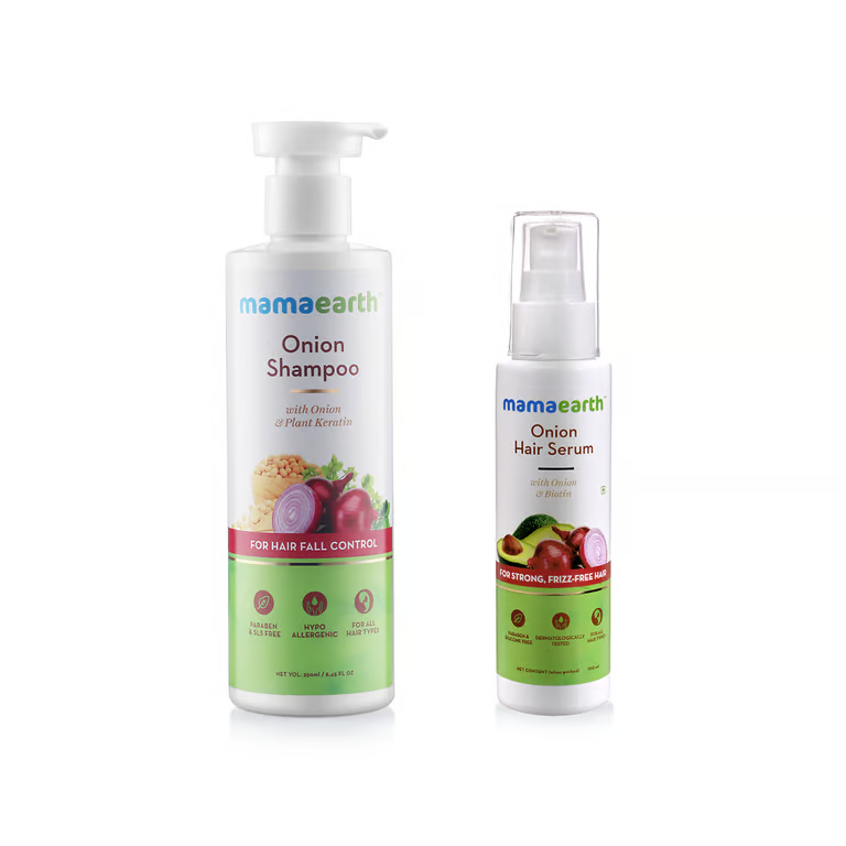 Mamaeart Onion Shampoo and Onion Hair Serum Combo - 250ml + 100ml