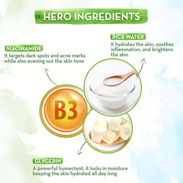 Mamaearth rice day cream hero ingredients