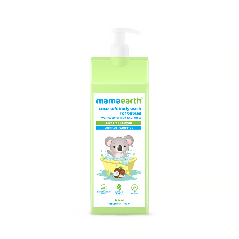 Mamaearth Coco Soft Body Wash For Babies With Coconut Milk & Turmeric - 400 ml