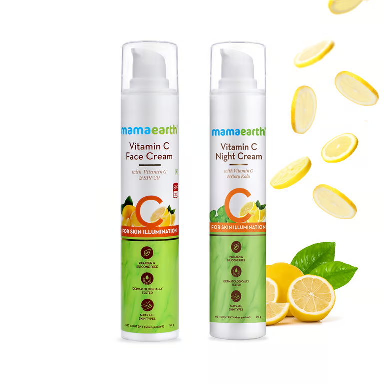 Mamaearth Vitamin C Day and Night Cream Combo - 50gm + 50gm