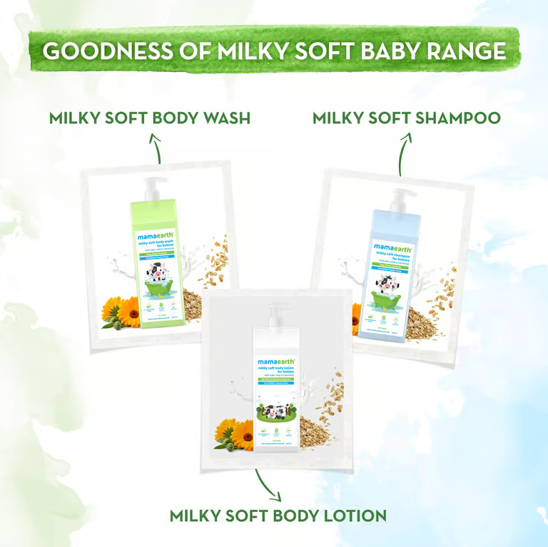 Mamaearth Milky Soft Body Wash for Babies with Oats, Milk and Calendula - 400 ml