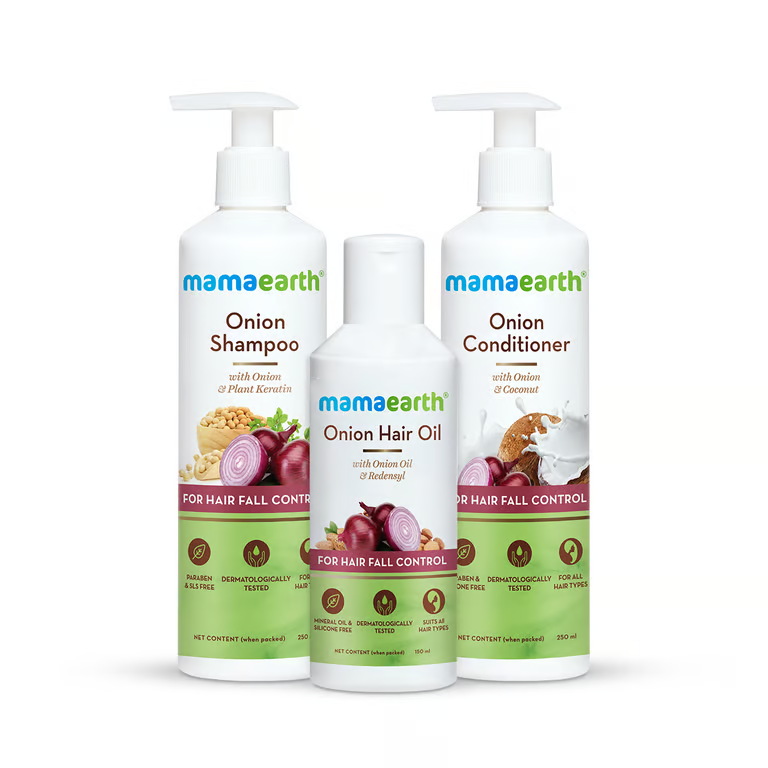 Mamaearth anti hair fall spa kit with white background