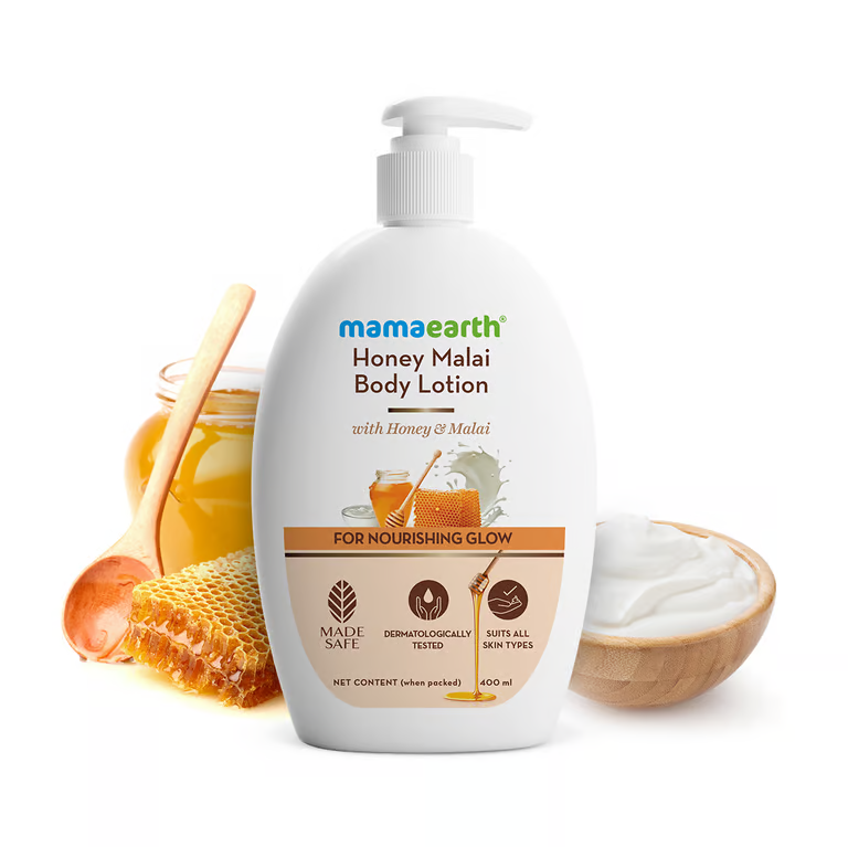 Mamaearth Honey Malai Body Lotion with Honey & Malai for Nourishing Glow - 400 ml