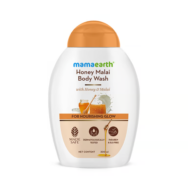 Mamaearth Honey Malai Body Wash with Honey & Malai for Nourishing Glow - 300 ml