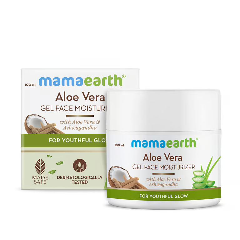 Mamaearth Aloe Vera Gel Moisturizer with Aloe Vera & Ashwagandha for a Youthful Glow - 100 g