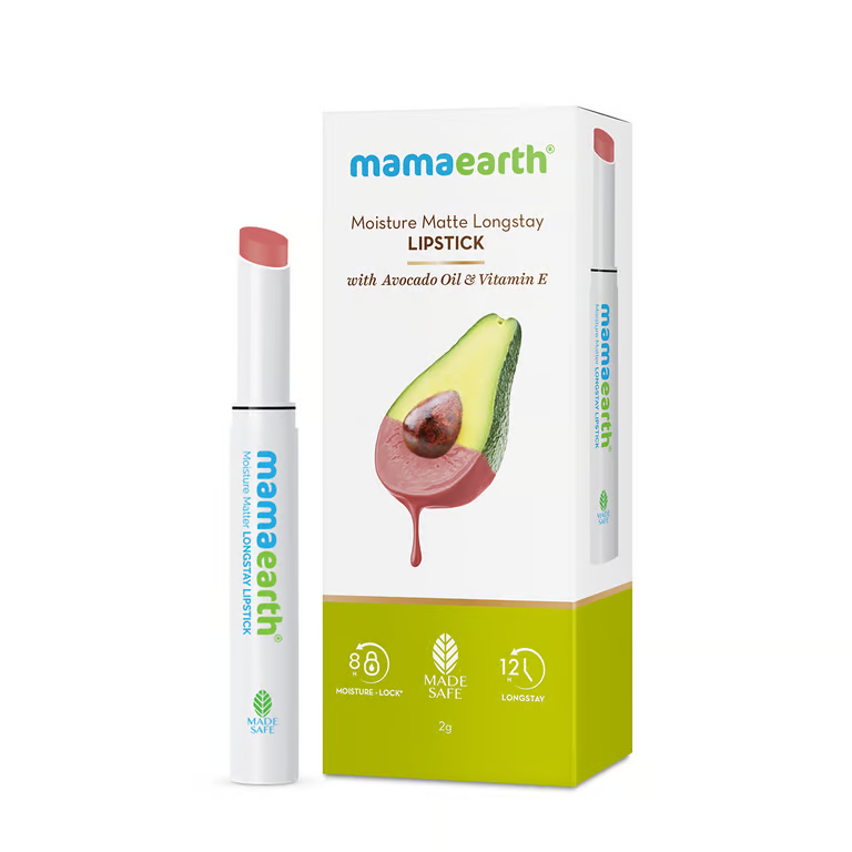 Mamaearth Moisture Matte Long Stay Lipstick - 2g | Carnation Nude