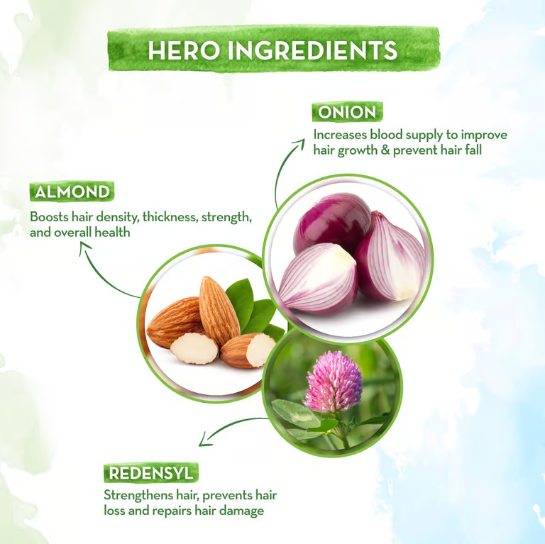 Mamaearth onion hair oil hero ingredients