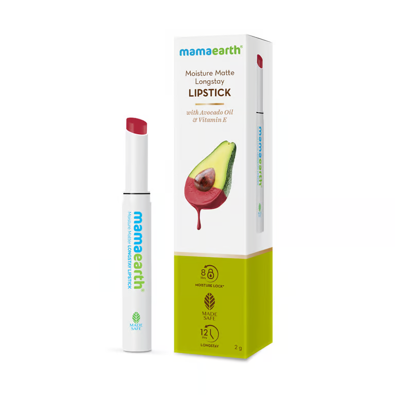 Mamaearth Moisture Matte Longstay Lipstick -2g | Cherry Punch