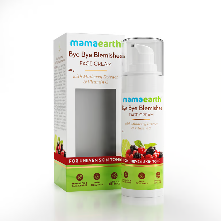 Mamaearth Bye Bye Blemishes Face Cream for Reducing Pigmentation and Blemishes with Mulberry Extract and Vitamin C -30ml